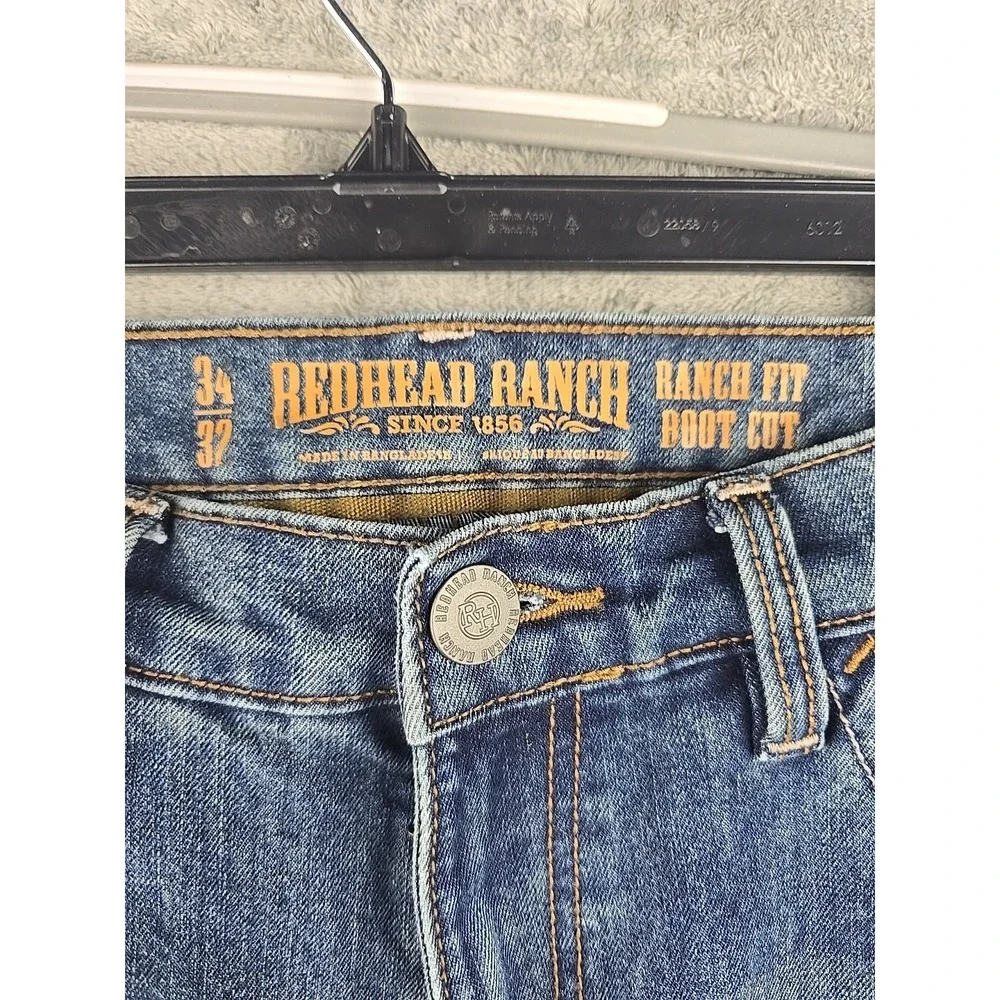 Redhead Ranch Bootcut Jeans Mens 34x31 Blue Denim Ranch Fit Pants Western‎